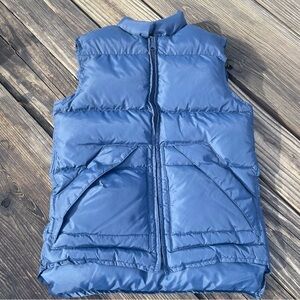 70s Schott NYC Sportswear Goose Down Puffer Vest Men's SZ S Blue Vintage USA